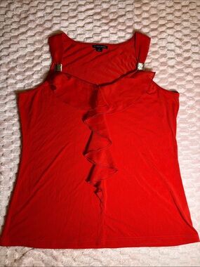 Y2K Russell Kemp Bold Red Ruffle Size XL